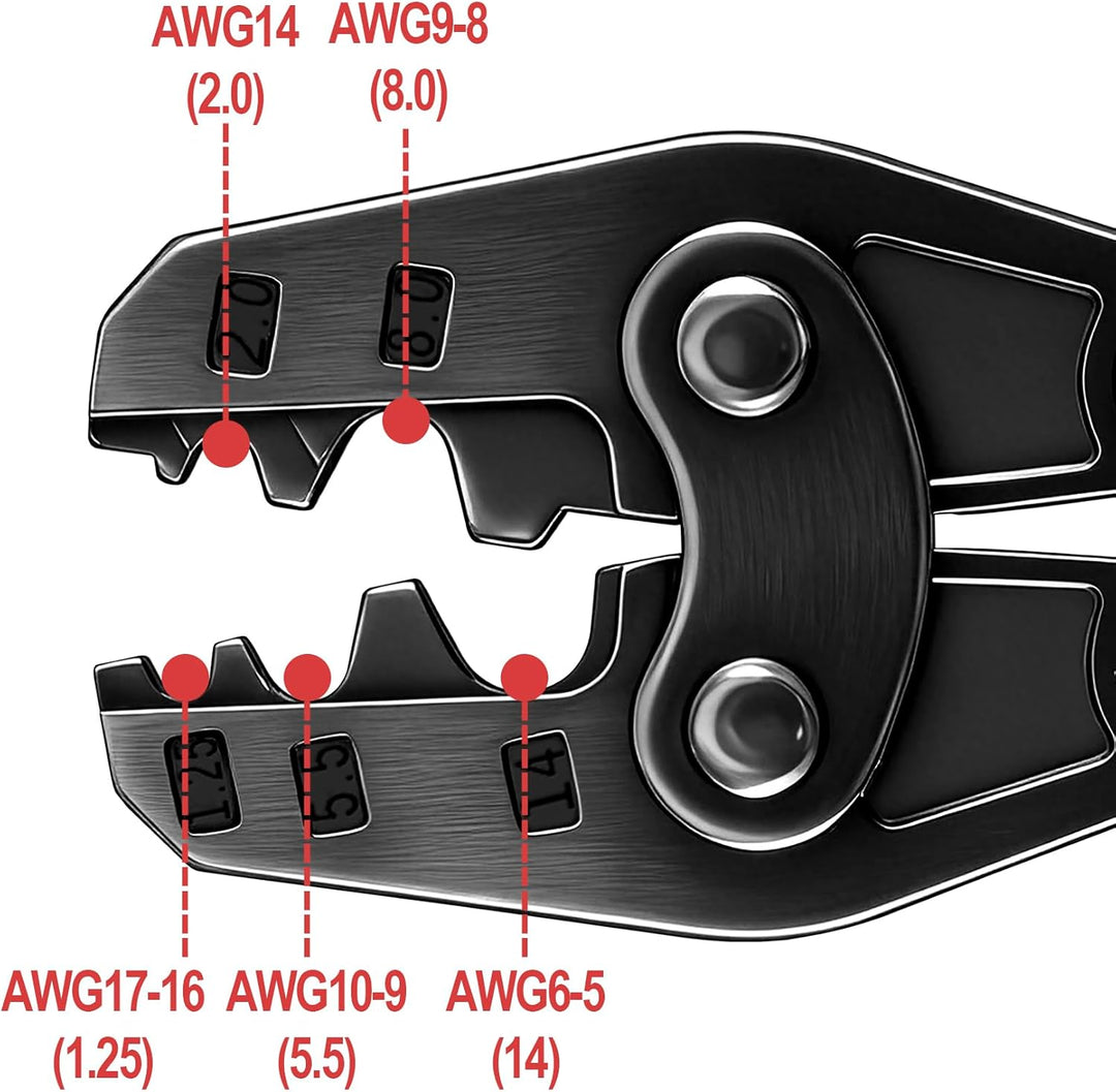 Heschen Crimpzange mit Ratsche HS-16 für nicht isolierte Klemmen von 1,5-16 mm² (15-5AWG) (Spitzenty