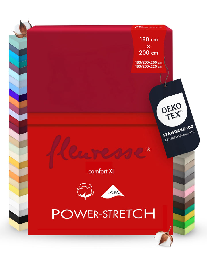 fleuresse 1119 XXL Jersey Stretch Spannbetttuch (96% Baumwolle, 4% Elasthan), mit Rumdumgummizug, Ök