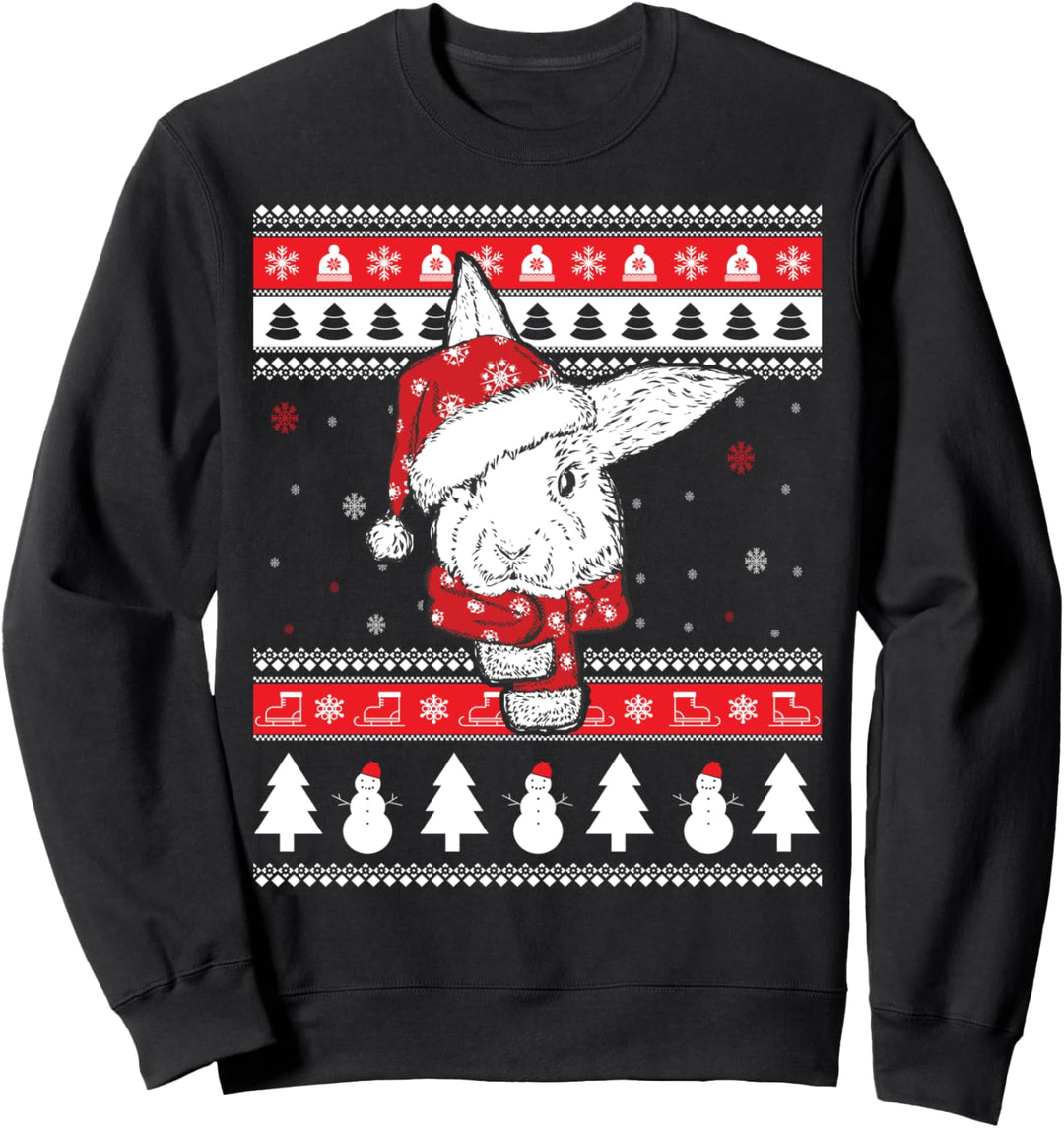Kaninchen Lustiger Haustier Hässliche Weihnachten Geschenk Sweatshirt