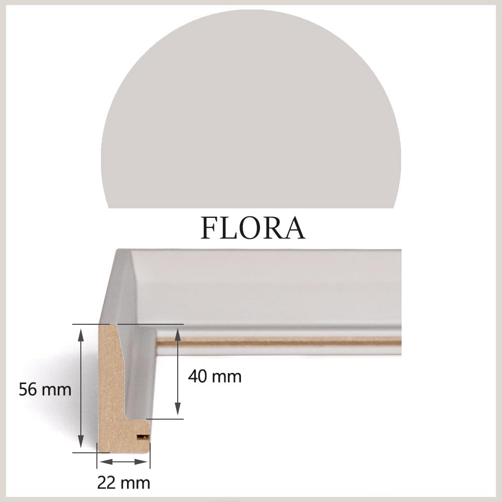 Haak Schattenfugenrahmen Flora in Sandbeige (matt) 84x118,8cm (DIN A0) 84x118,8 cm (DIN A0) Sandbeig