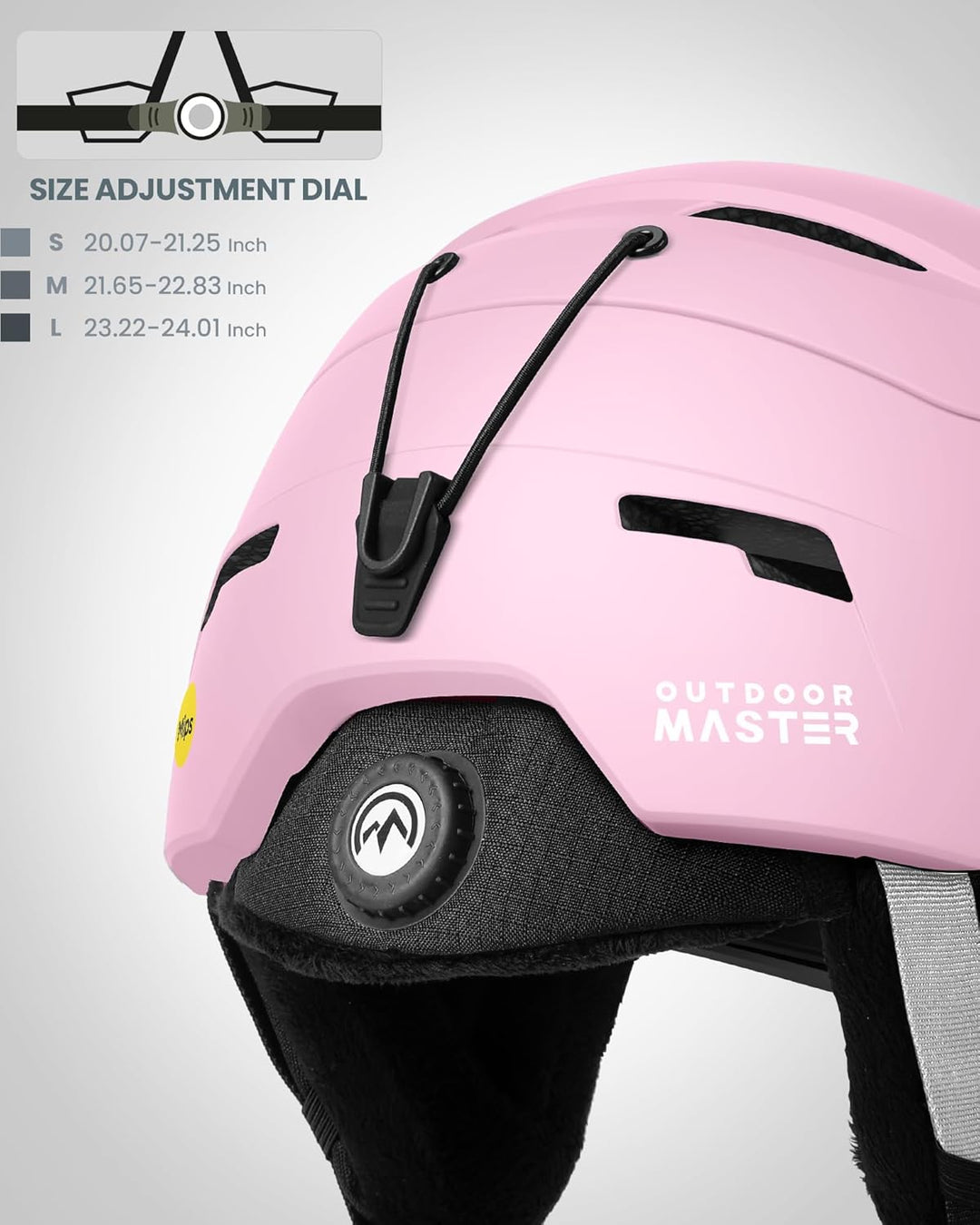 OutdoorMaster ELK MIPS Skihelm - Schneesporthelm Snowboardhelm für Männer Frauen & Jugend Mattes Ros