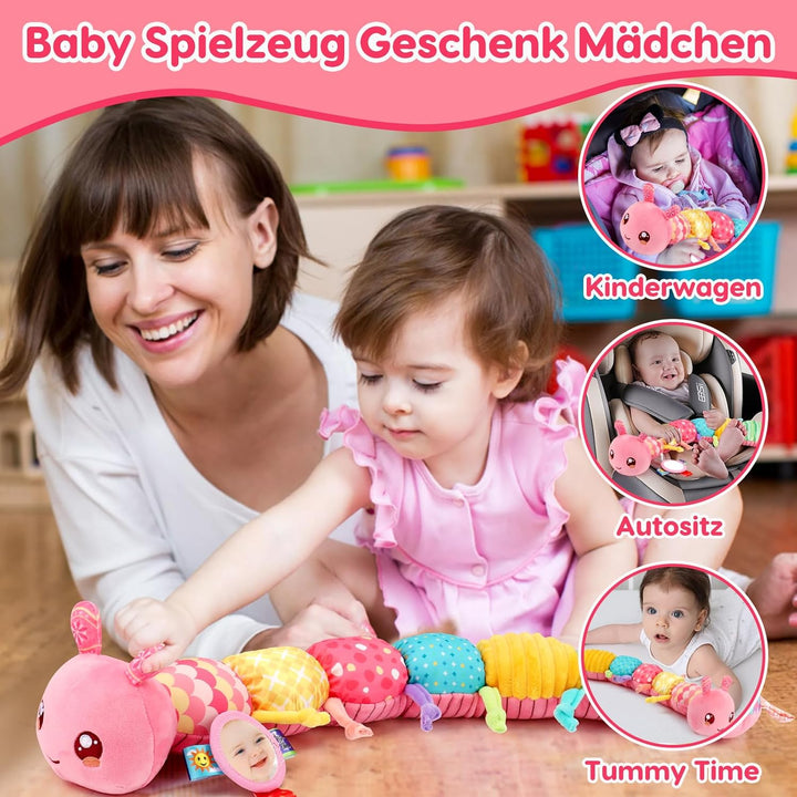 Baby Spielzeug 0 3 6 Monate Raupe Musikspielzeug, Montessori Sensorik SpielzeugBaby Geschenk Mädchen