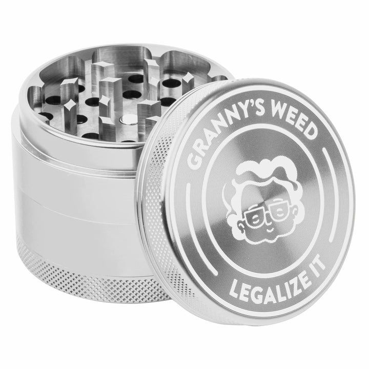 Granny's® Premium Aluminium Gewürzmühle | messerscharfes Mahlwerk | ∅ 5,5 cm | 4-teilig | inkl. Rein