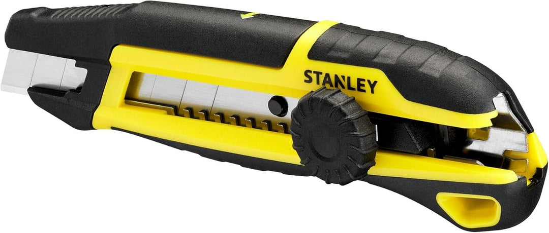 STANLEY Cuttermesser 18mm (mit Feststellrad und integriertem Abbrechmechanismus direkt im Messer, br