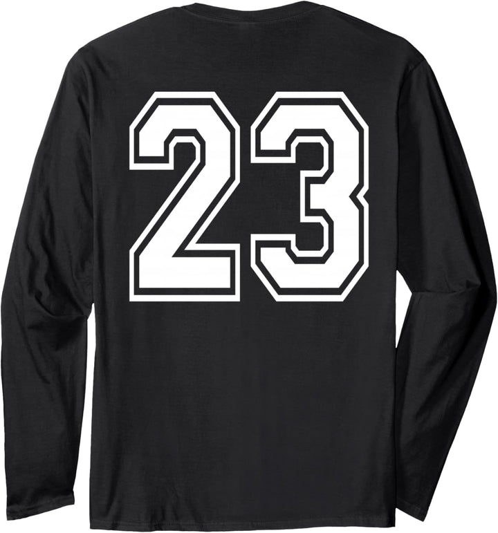 Nummer 23 vorne und hinten in Weiss gedruckt Langarmshirt
