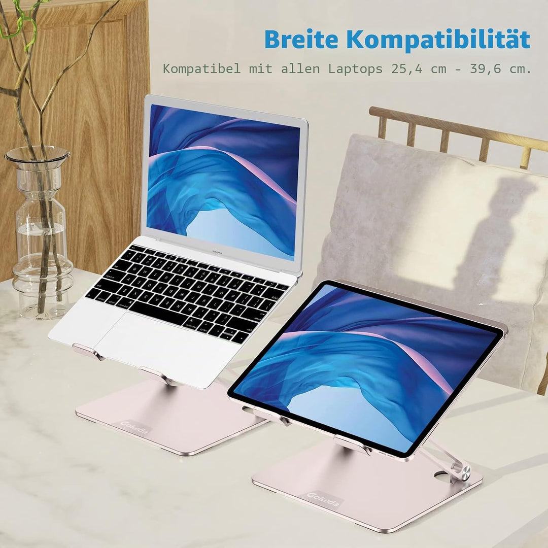 Gokeda Laptop Ständer, ergonomischer Laptopständer aus Aluminiumlegierung für den Schreibtisch, Note