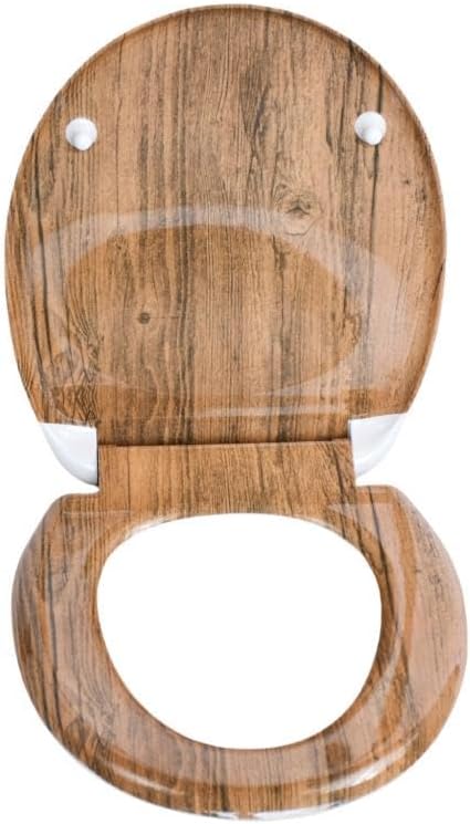 Duroplast WC-Sitz O-Form mit Absenkautomatik, Edelstahlscharnier, One-Touch-Schnellverschluss und ei
