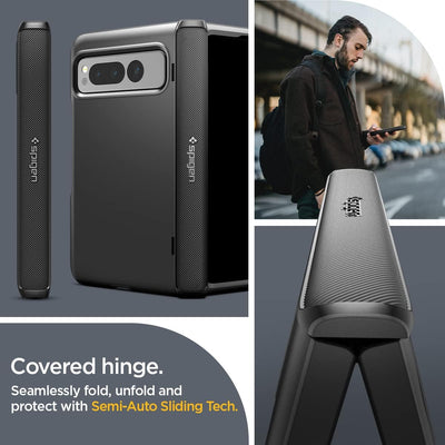 Spigen Slim Armor Pro Hülle Kompatibel mit Google Pixel Fold -Schwarz, Schwarz