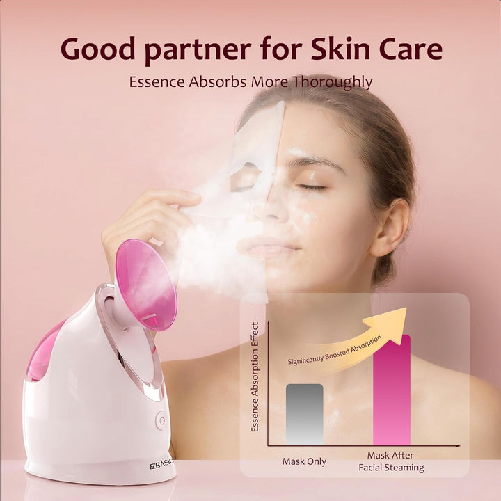 Gesichtssauna - EZBASICS Nano Ionic Gesichtsdampfer Warmer Nebel Heim-Sauna SPA Gesichts-Befeuchter