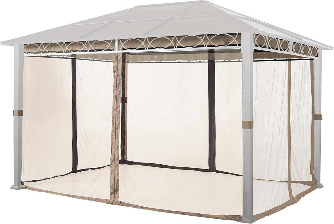 Moskitonetz für Gartenpavillon Rendezvous Deluxe 3x4 m - Polyester - Insektengitter inkl. Haken, mit