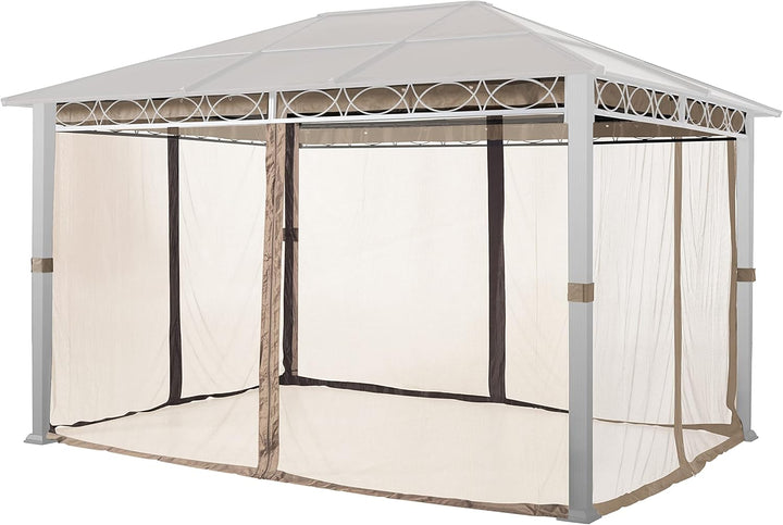 Moskitonetz für Gartenpavillon Rendezvous Deluxe 3x4 m - Polyester - Insektengitter inkl. Haken, mit