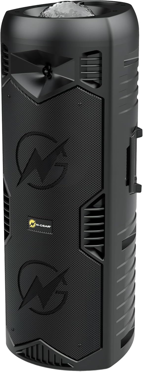 N-Gear LGP-5150 Black Tragbarer Bluetooth Partylautsprecher mit 200 W Ausgangsleistung, 87 dB Empfin