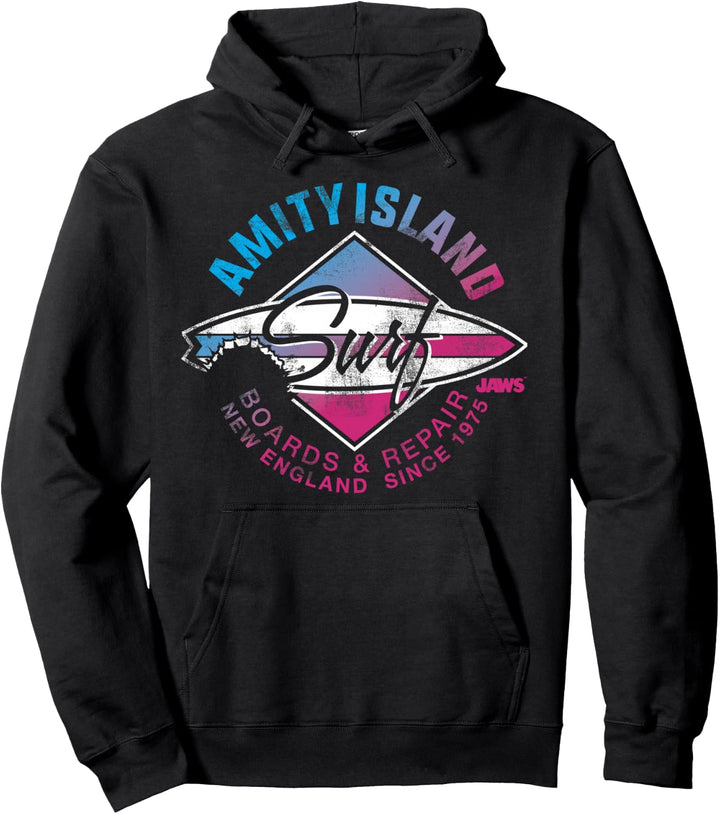 Jaws Amity Island Surf Boards And Repair Pullover Hoodie