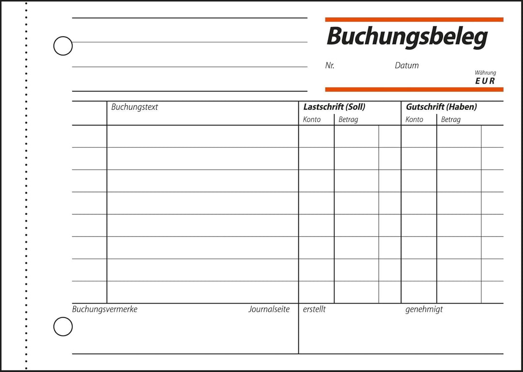 SIGEL BU615/10 Buchungsbeleg A6 quer, 10 Stück á 50 Blatt, 10 Stück