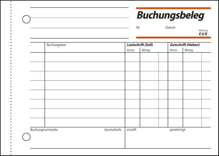 SIGEL BU615/10 Buchungsbeleg A6 quer, 10 Stück á 50 Blatt, 10 Stück