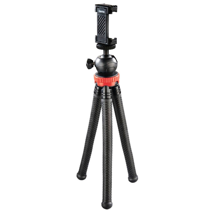 Hama Stativ Flexpro (für Smartphone, GoPro und Kameras, mit Gelenkfüssen, Höhe 27 cm) schwarz/rot sc