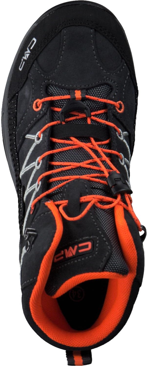 CMP Unisex Kinder Kids Rigel Mid Trekking Shoes Wp Wanderschuhe 37 EU Antracite Flash Orange, 37 EU
