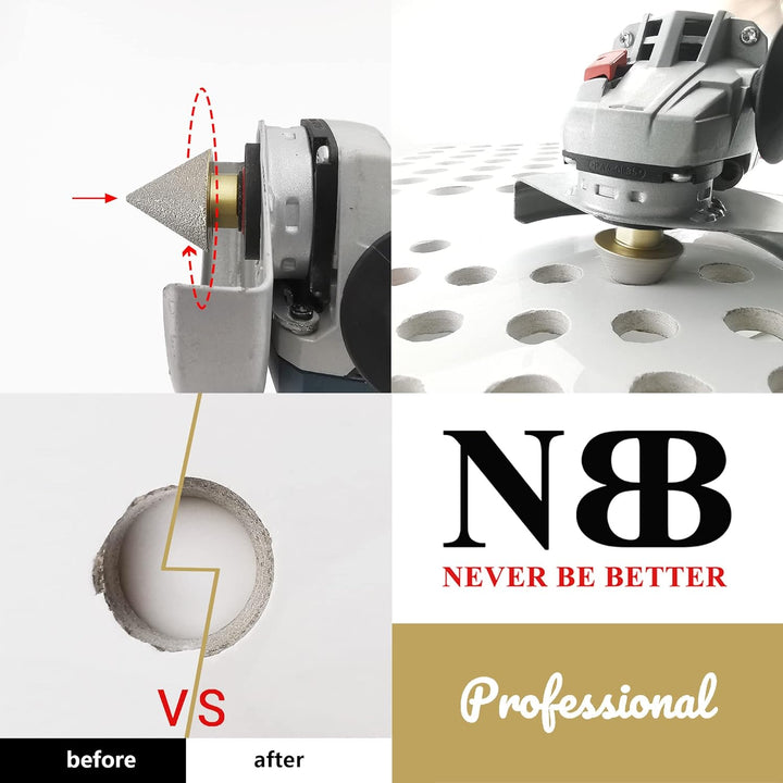 NBB vakuumgelöteter Diamant-Fasfräser mit M14 für Winkelschleifer, Diamant-Reibahle, zum professione