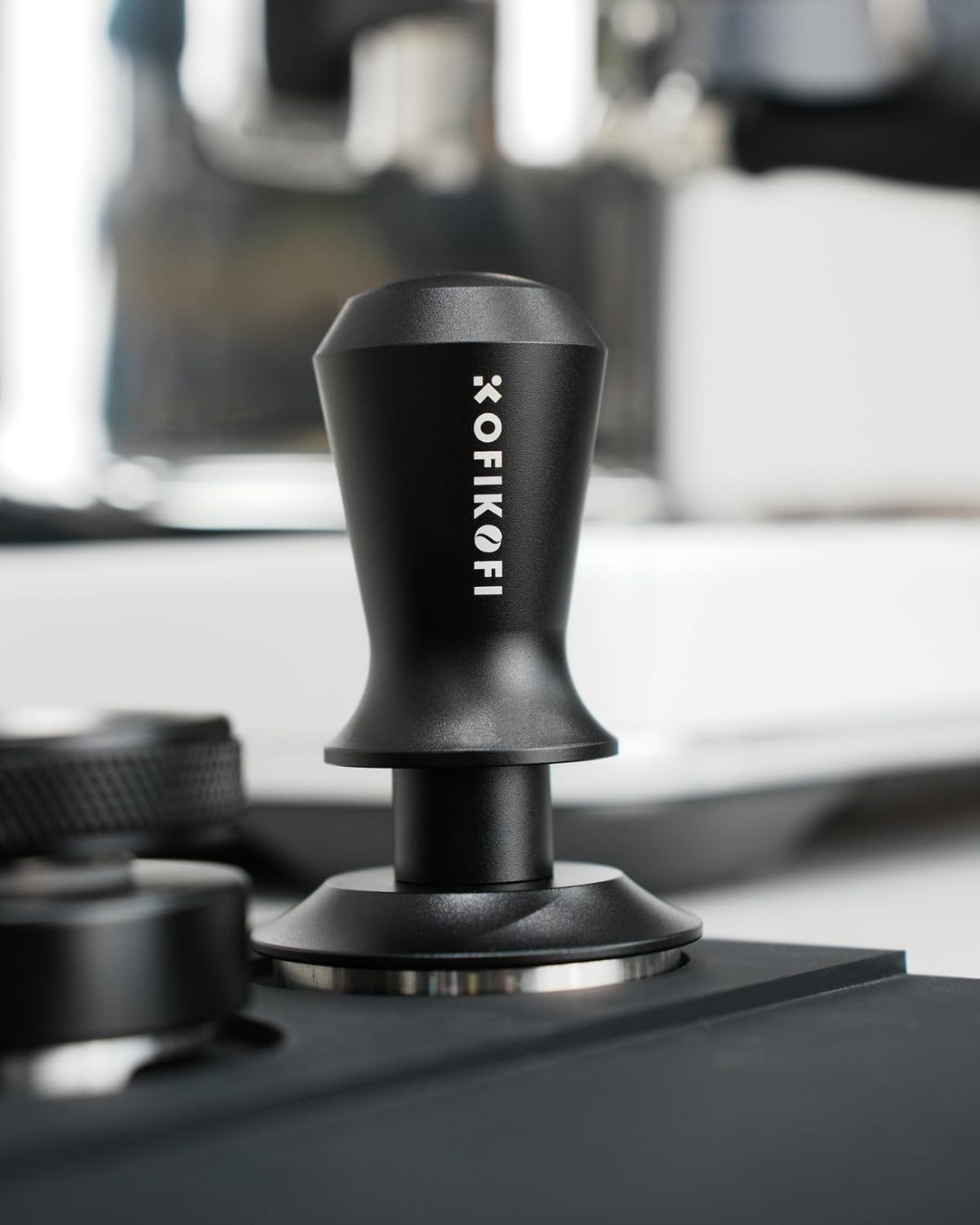 KOFIKOFI 58mm Kaffee Tamper mit Doppelfeder 30lbs Anpressdruck Kaffeemehlpresser Base Ripple Kaffee