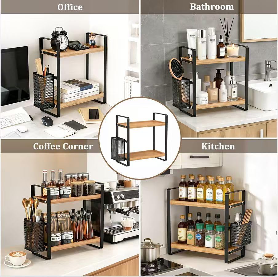 LEMIKKLE Kaffeebar-Zubehör und Kaffeetassenhalter, Küchenorganizer und -aufbewahrung, Gewürzregal-Or
