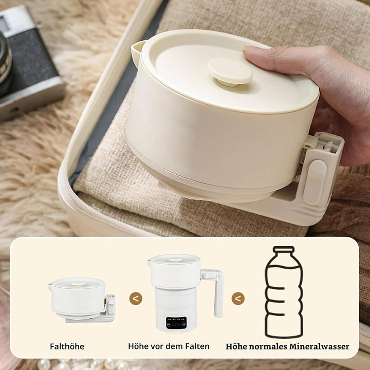 Reisewasserkocher klein, 600ml faltbarer Wasserkocher, Mini Wasserkocher Elektrisch tragbar Camping