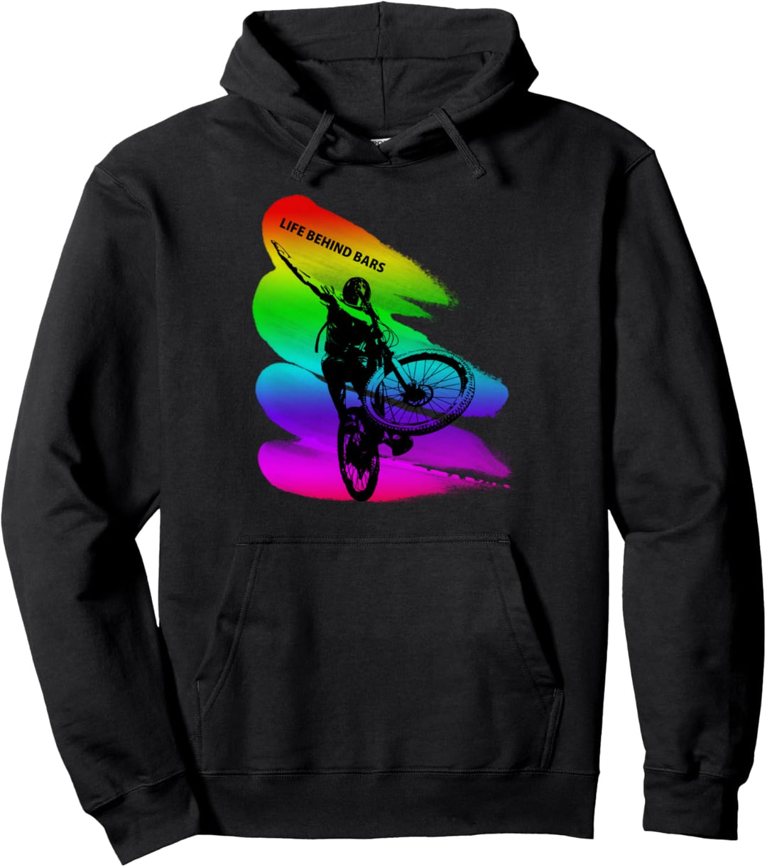 Regenbogen Bmx Radfahrer Geschenk für Extremsportler & Biker Pullover Hoodie