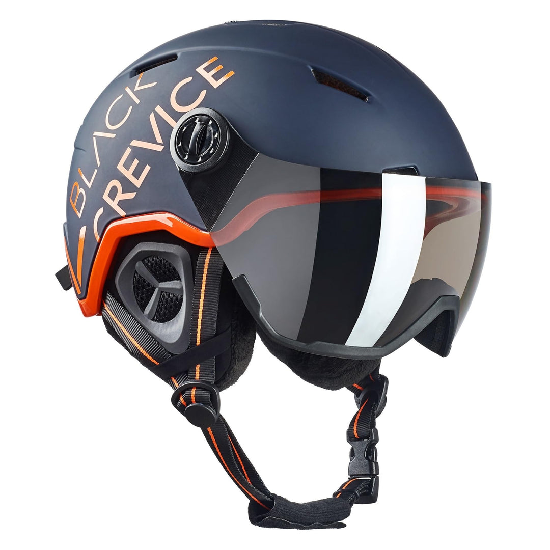 BLACK CREVICE Skihelm Vail I Skihelm mit Visier im Pilotenstyle I Skihelm Herren & Damen I Skihelm a