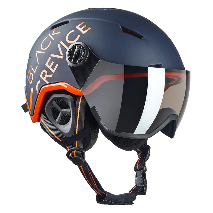 BLACK CREVICE Skihelm Vail I Skihelm mit Visier im Pilotenstyle I Skihelm Herren & Damen I Skihelm a