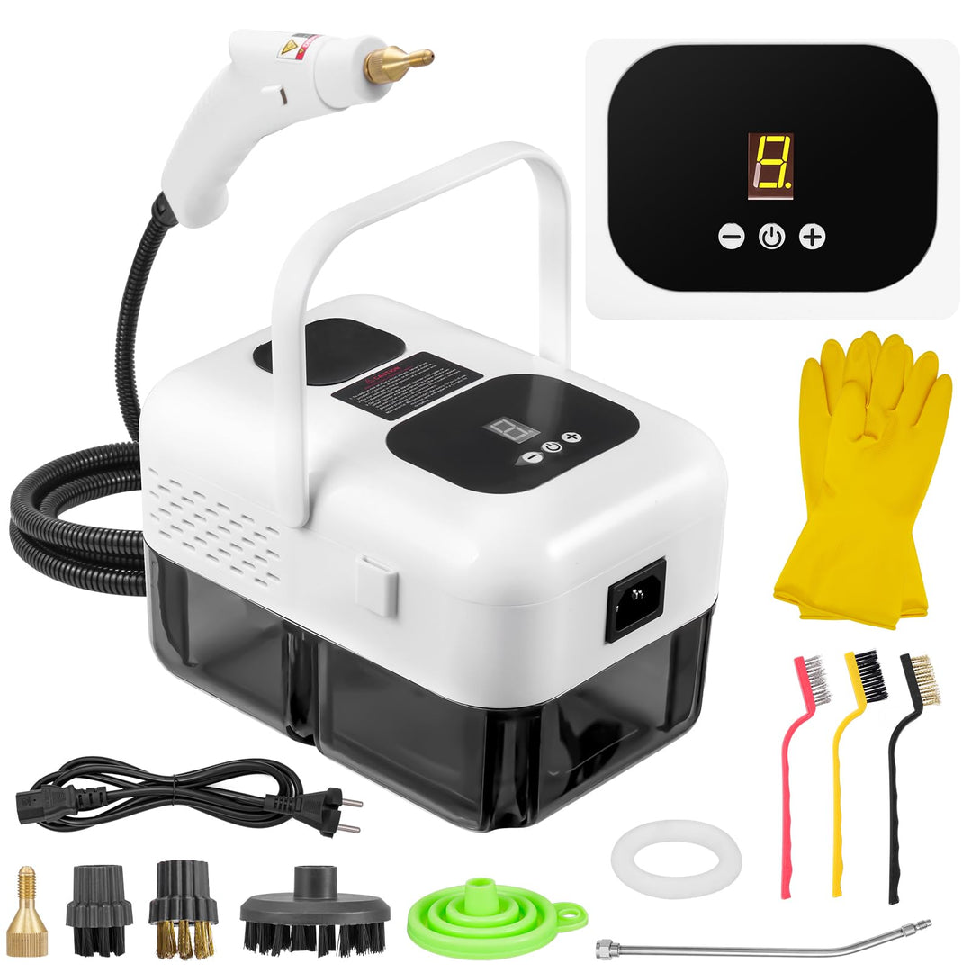 Dampfreiniger für Haushalt und Auto 2500W, 9-Stufig Einstellbarer Dampfreiniger, 1,2 l grosser Tank,