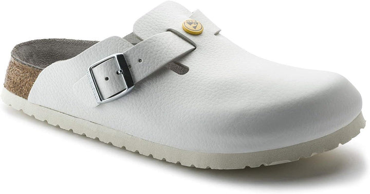 Birkenstock Herren Boston EsdBoston Antistatik/Naturleder, blau, Grösse 42, Normale Sohle 36 EU Weis