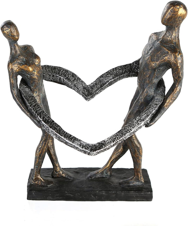 Casablanca - Deko Skulptur Figur Connected - aus Poly bronzefarbenes Paar H 31 cm Höhe 31 cm Bronzef