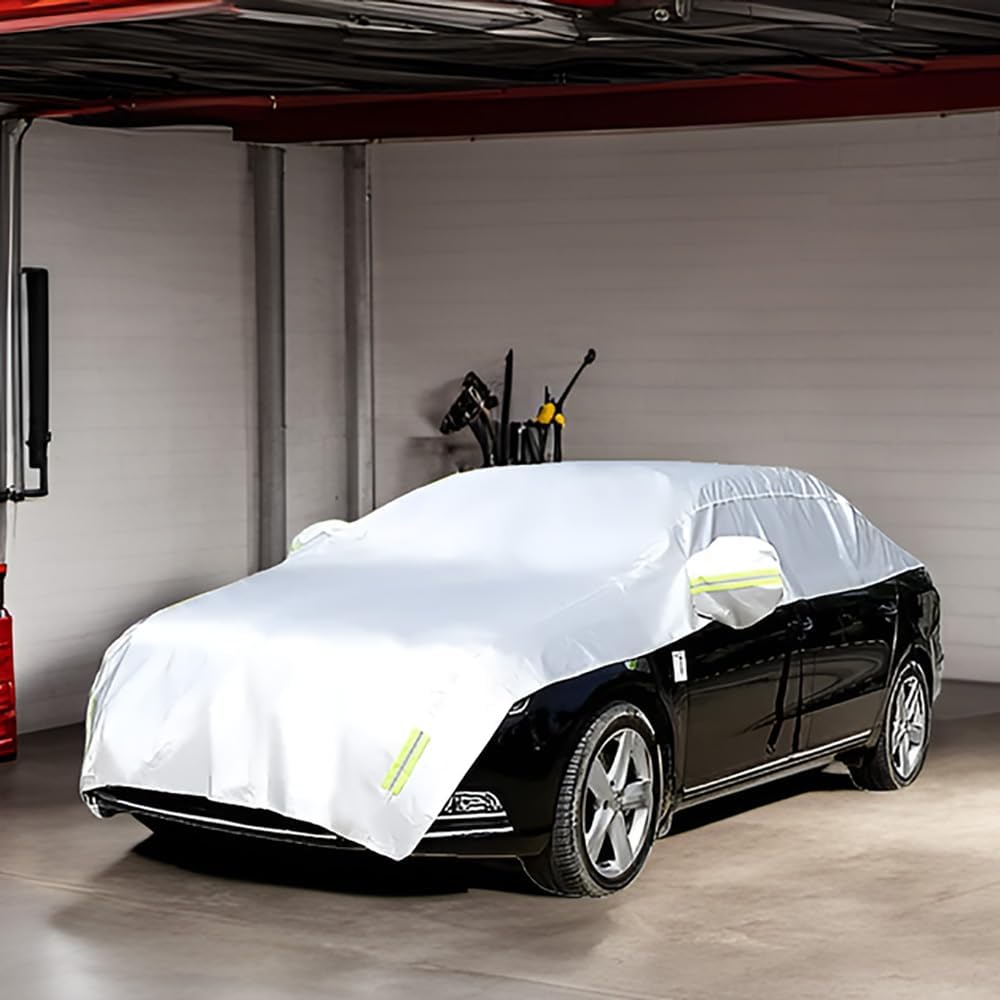 Konnfeir Halbgarage für Auto Abdeckplane Winter Sommer Autoabdeckung wasserdicht Auto halbgarage Sta