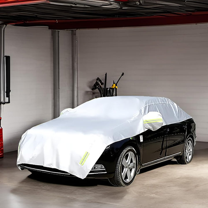 Konnfeir Halbgarage für Auto Abdeckplane Winter Sommer Autoabdeckung wasserdicht Auto halbgarage Sta