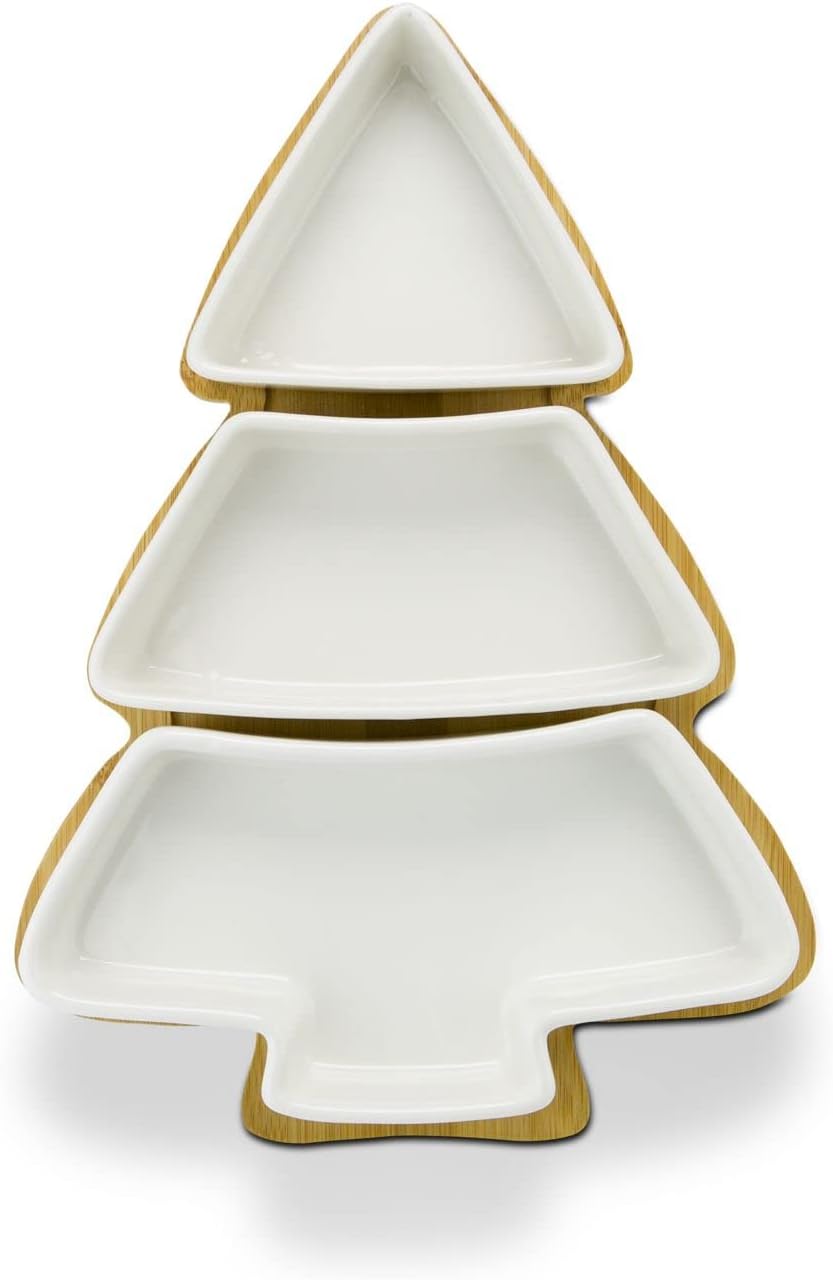 ROMINOX Geschenkartikel Servierschalen // Tre Arbo, dekoratives Set in Tannenbaumform, 3 Keramikschä
