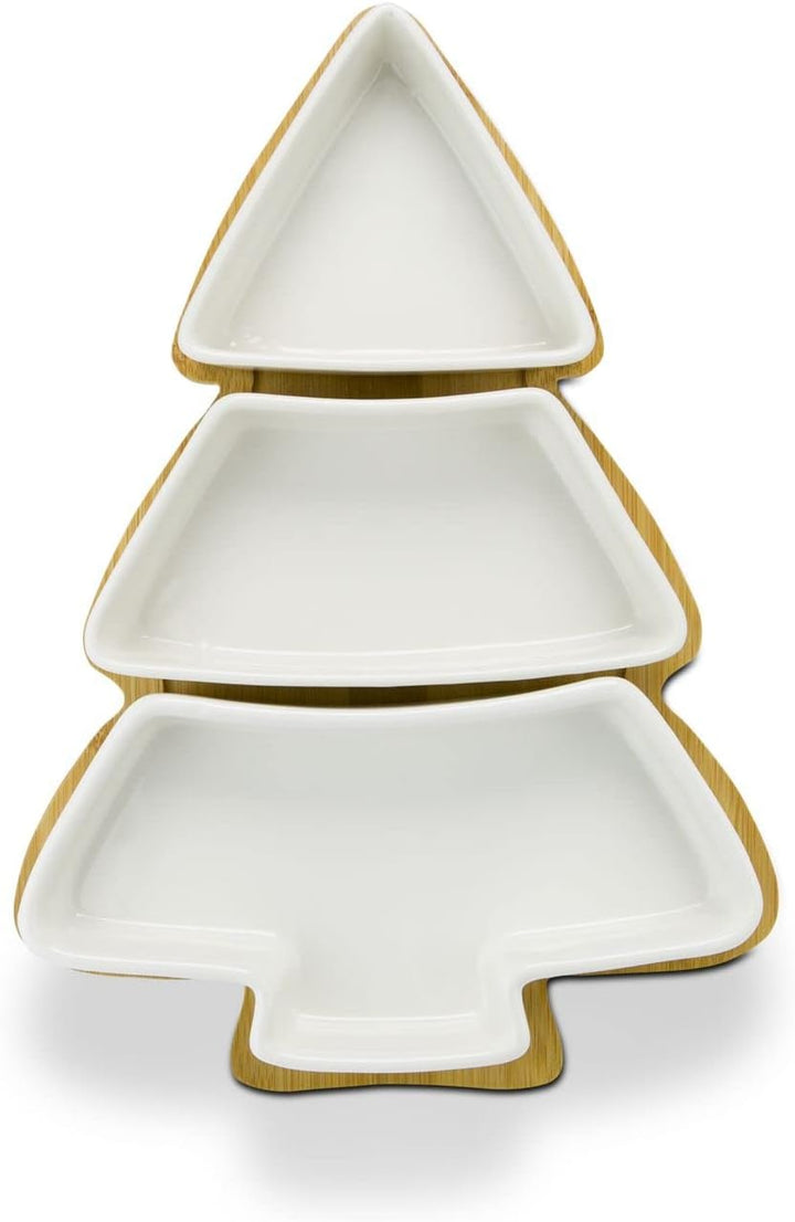 ROMINOX Geschenkartikel Servierschalen // Tre Arbo, dekoratives Set in Tannenbaumform, 3 Keramikschä
