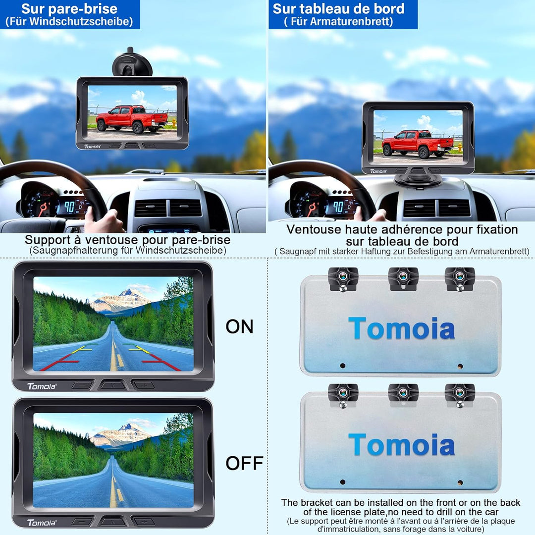Kabellos Rückfahrkamera 5 Zoll Monitor HD 1080P Bluetooth Reversing Camera für LKW Auto Van Camper Z