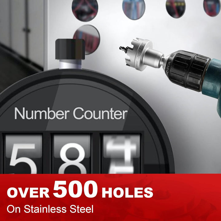 EZARC Lochsäge Hartmetall-Bohrer, leistungsfähiger Lochöffner ideal für Löchern in Edelstahl und Met