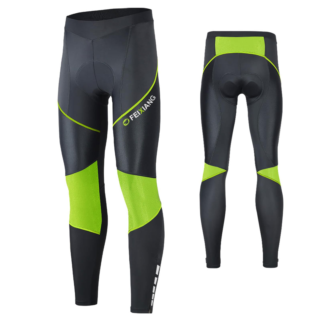MEETWEE Herren Radlerhose Lange Fahrradhose, Kompression Radhose Leggings Radsport Hose für Männer E
