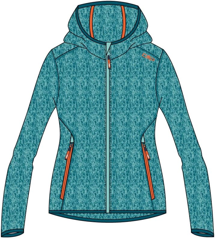 CMP Mädchen Strick Fleece Jacke 176 Acqua-Campari, 176 Acqua-Campari