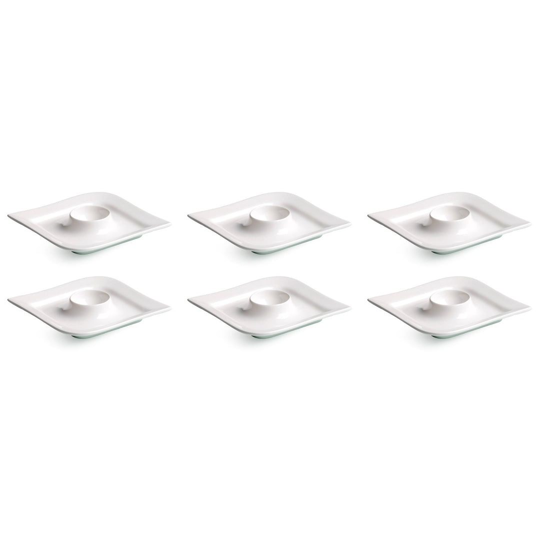 Via by R&B 580.174 'Melodie' Eierbecher / Eierteller, Porzellan, weiss (6er Pack)