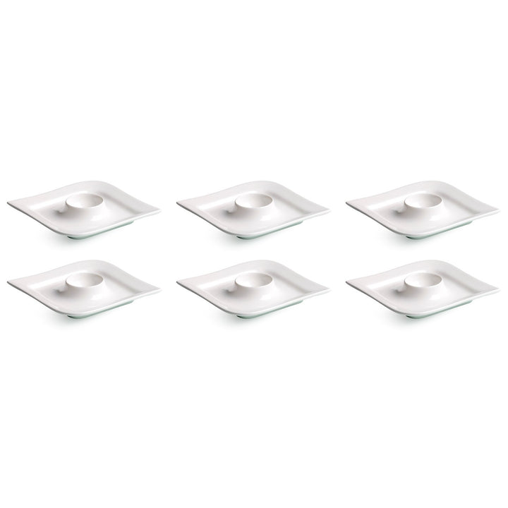 Via by R&B 580.174 'Melodie' Eierbecher / Eierteller, Porzellan, weiss (6er Pack)