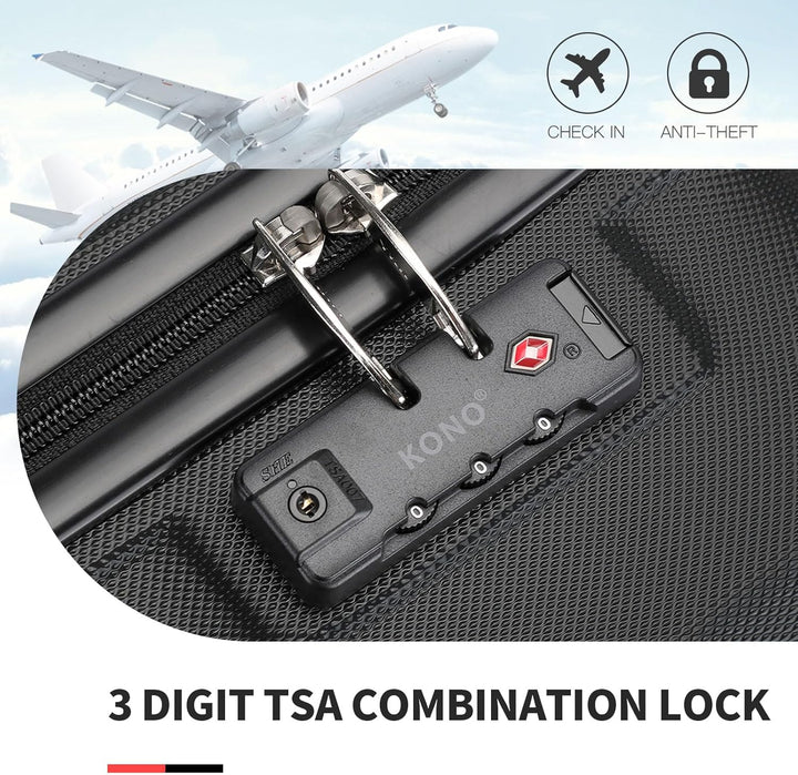 KONO Gross Rollkoffer Reisekoffer Set Gepäcksets 2 Teilig, 74cm Gross Trolley Koffer mit Ryanair Rei