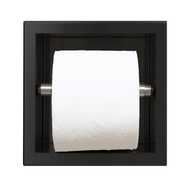 Badland Unterputz Wandnische WC Toilettenpapierhalter Wall Box Paper 1 Schwarz Wandmontage Klopapier