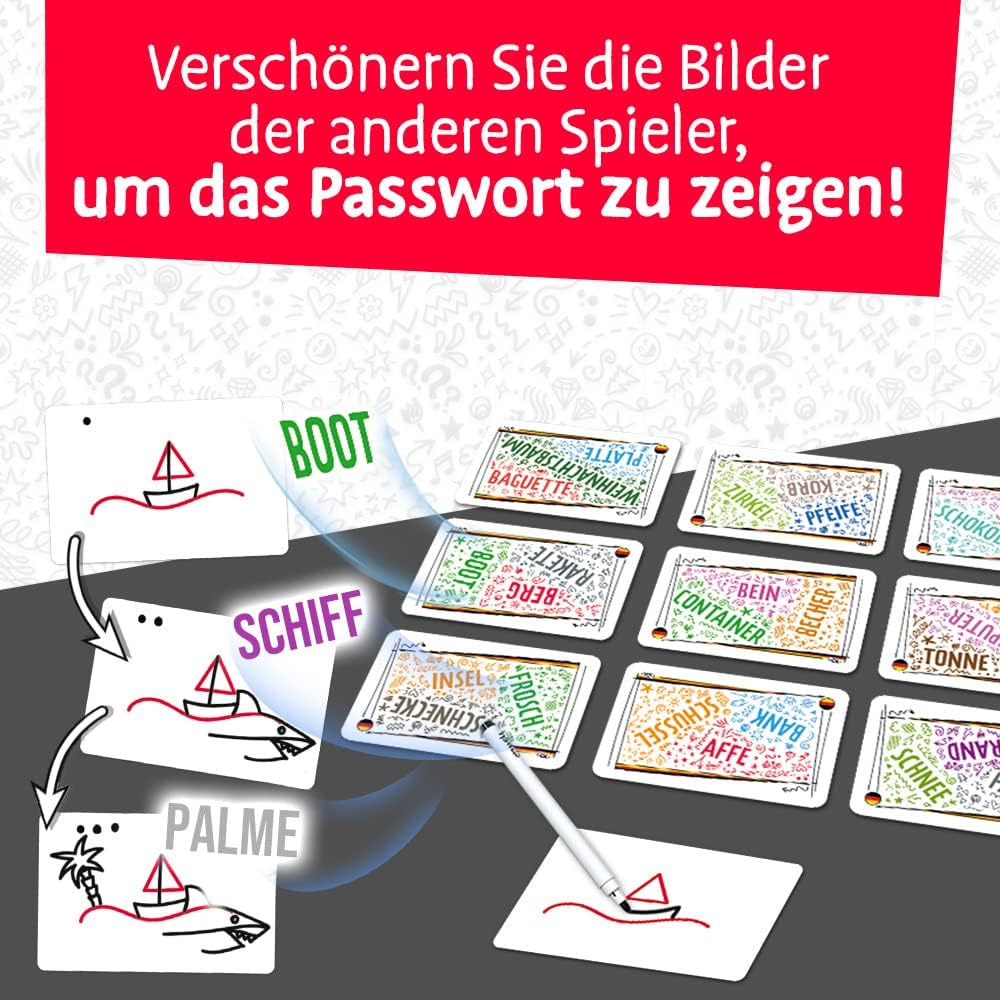 Trefl 02409 Dynamischaes Gesellschaftsspiel, Errate das Passwort, Zeichne die Zeichnungen der Andere