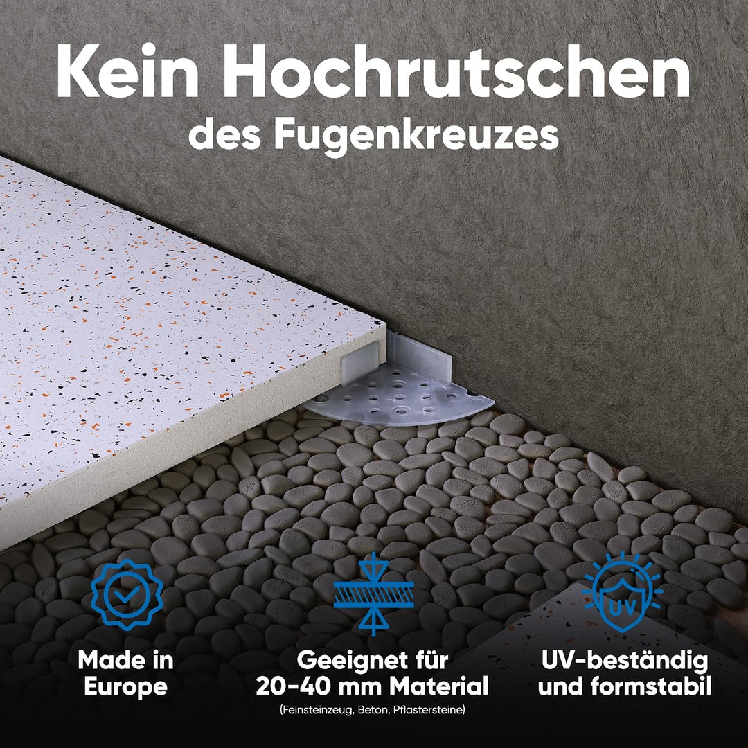 Bauhandel24 Fugenkreuze 5mm für Terrassenplatten Plattenlager Auflage Pads mit Teller Aussenbereich