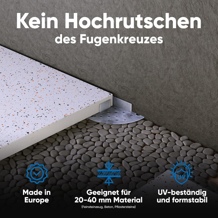 Bauhandel24 Fugenkreuze 5mm für Terrassenplatten Plattenlager Auflage Pads mit Teller Aussenbereich
