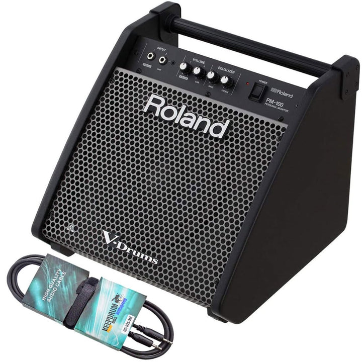 Roland PM-100 E-Drum Monitor Box + keepdrum GC075 Stereo-Miniklinke 3m
