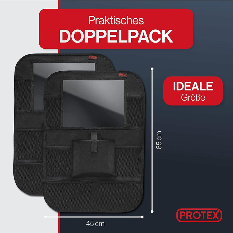 PROTEX | Premium [1er Set] Rückenlehnenschutz Auto–Auto Rücksitz Organizer [Oxford 600D] –wasserabwe