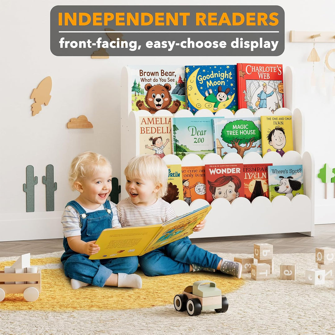 SpaceAid 3-stöckiges Bücherregal, Montessori-Bücherregal für Kleinkinder, Präsentationsmöbel für Kin