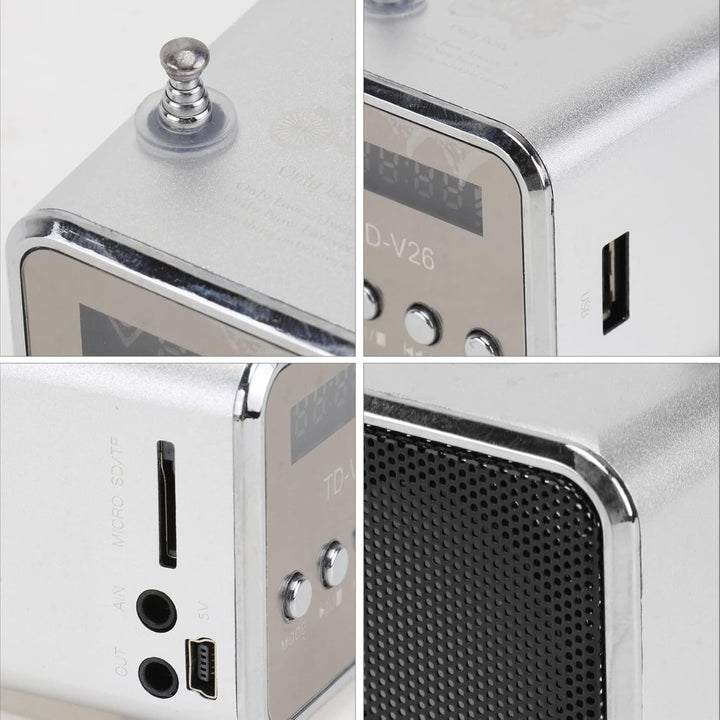 Td-V26 Mini Lautsprecher, Digital Lautsprecher , Fm Radio Stereo Tragbarer kabelloser Outdoor Mini L